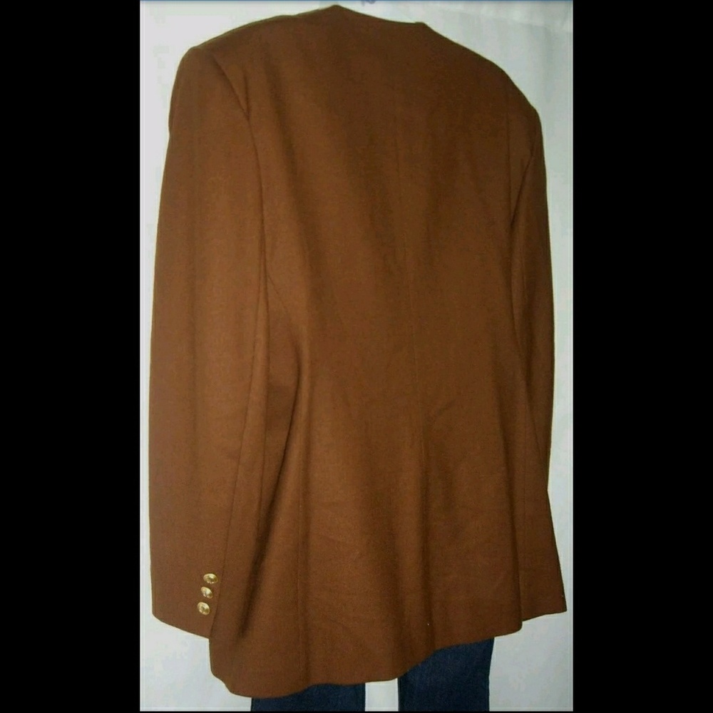 Vintage Christian Dior Blazer Rust Logo Buttons L - Picture 5 of 8